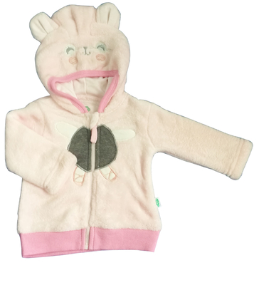 100% polyester  Winter Cardigan Animal Themed Baby Clothes Embroidery With Zipper