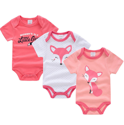Short Sleeve Newborn Baby Girl Clothes Gift Sets With Envelope Neck Cartoon Pictures