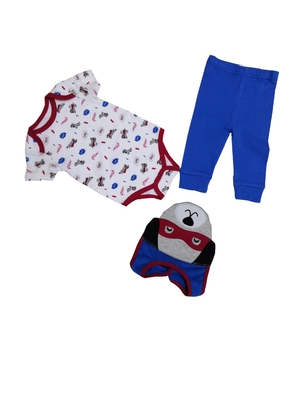 Comfortable Short Baby Clothes Gift Set With Embroidery Animal 3D Bib