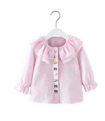 분홍색 여름 유아 아기는 경례군악을 가진 Breathable 단단한 정상을 입습니다